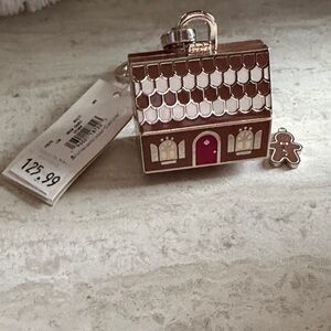 NWT Kate Spade Gingerbread House Holiday Charm in Brown, White